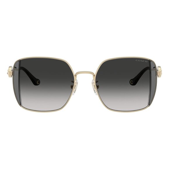 New COACH Cad72 Gold Square HC7177B 9005/3C Sunglasses Women - Picture 2 of 6